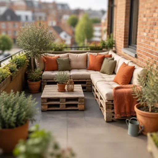 Aménager un salon de jardin urbain avec des coussins de palettes confortables
