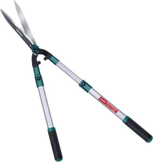 HYCHIKA Cisaille Haie Telescopique 111CM, Taille Haie Manuel, Cisailles à Haies, Lames en Acier Trempé, Lames de 214 MM, Cisaille de Jardin Pour Tailler les Haies et les Buissons