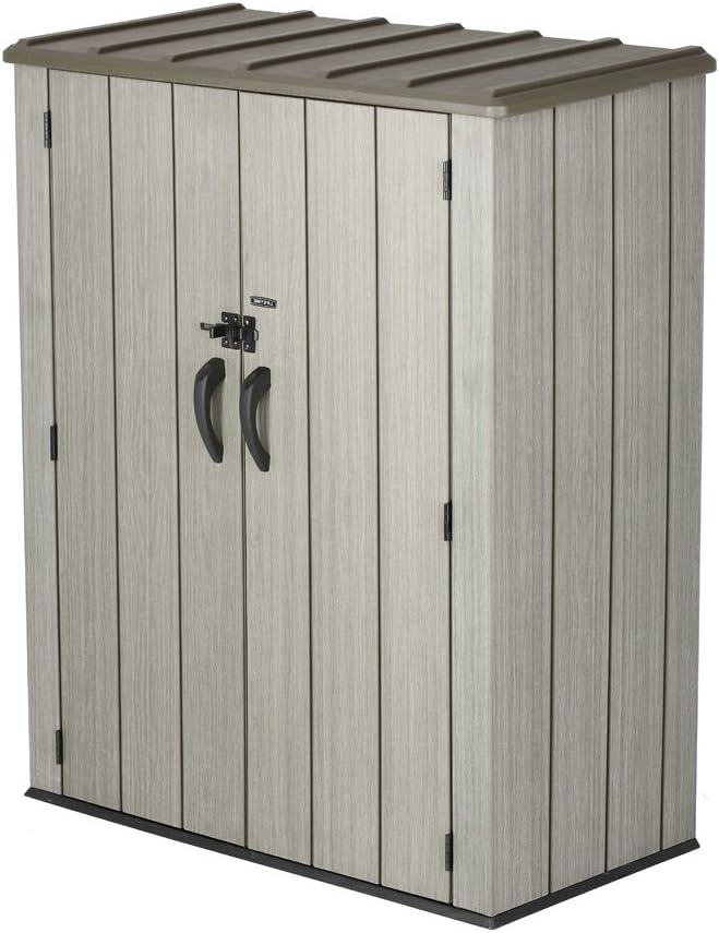 Lifetime Abri de Rangement Vertical, Toit Marron, 74 x 142 x 174 cm - 60209