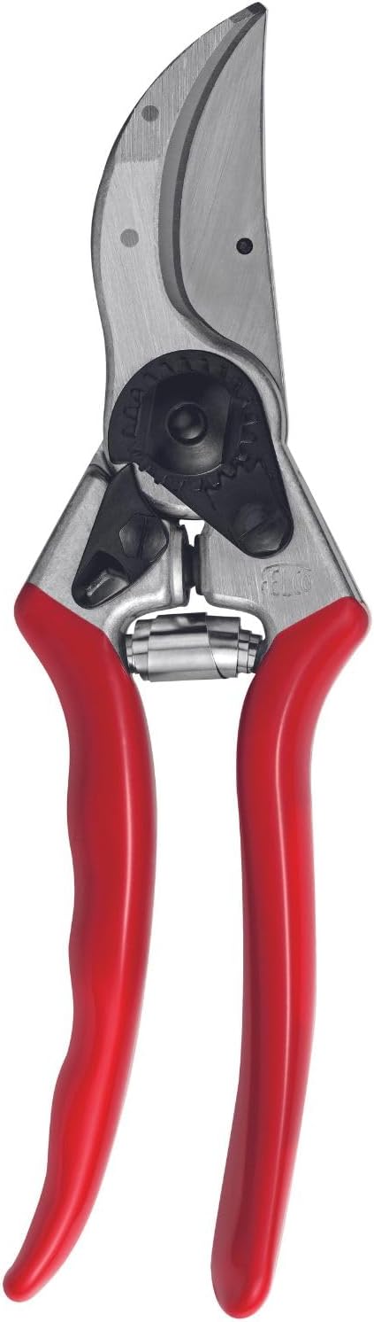 2 sécateur bypass professionnel droitier, lame acier trempé 41 mm, poignées aluminium forgé, outil de taille robuste pour main moyenne à grande, coupe nette 25 mm, fabrication suisse modèle classique FELCO 2