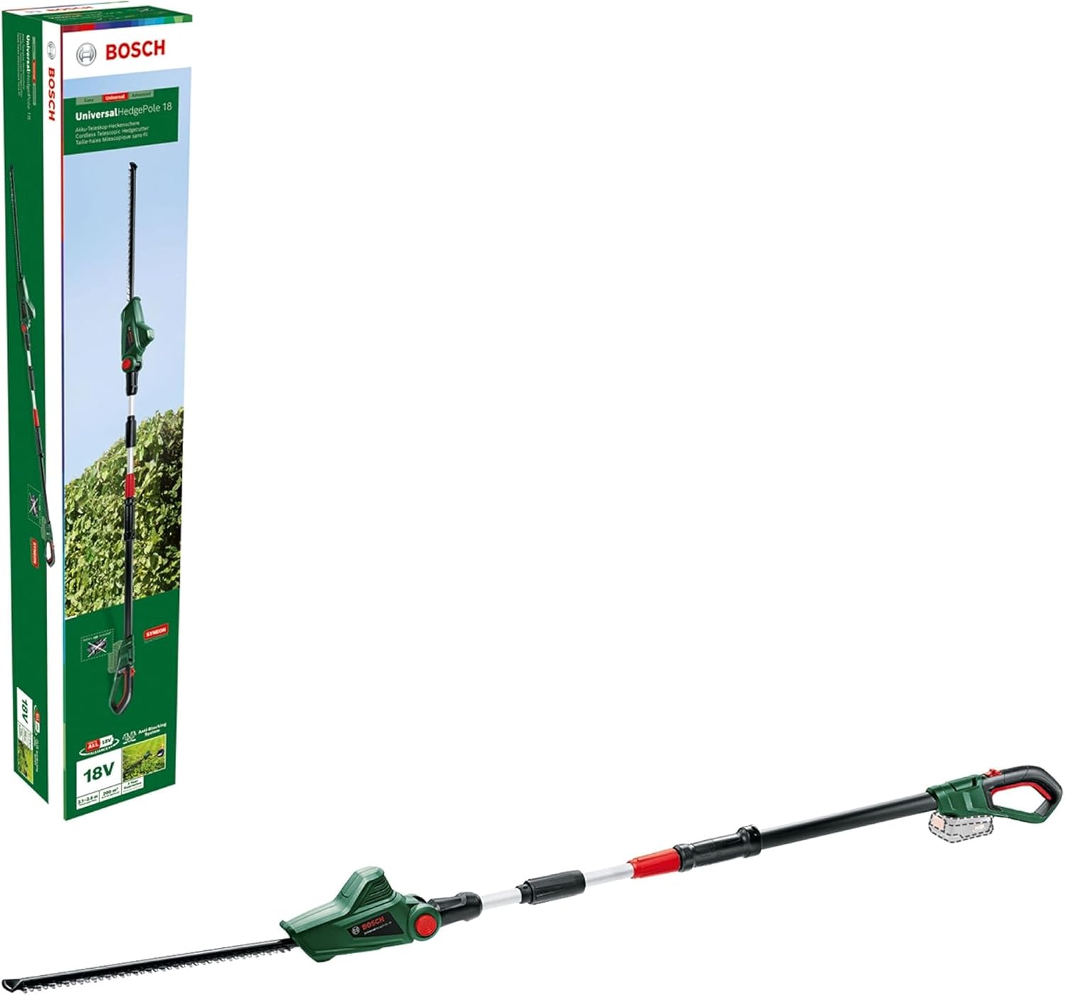 Taille-haies télescopique sans fil UniversalHedgePole 18 (sans batterie, système 18 Volt, dans carton) Taille-haie télescopique - sans batterie