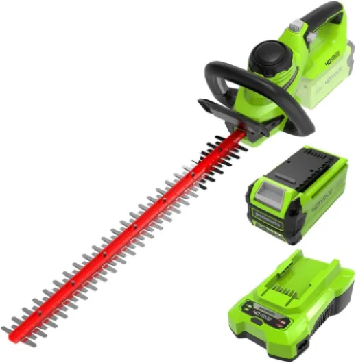 G40HT61K2, Taille-Haie à Batterie, Lames Double Action 61 cm, Coupe jusqu'à 27 mm d'Épaisseur, 3000 tr/min, Batterie 40V 2Ah et Chargeur, Garantie 3 Ans Avec Batterie 2ah+chargeur