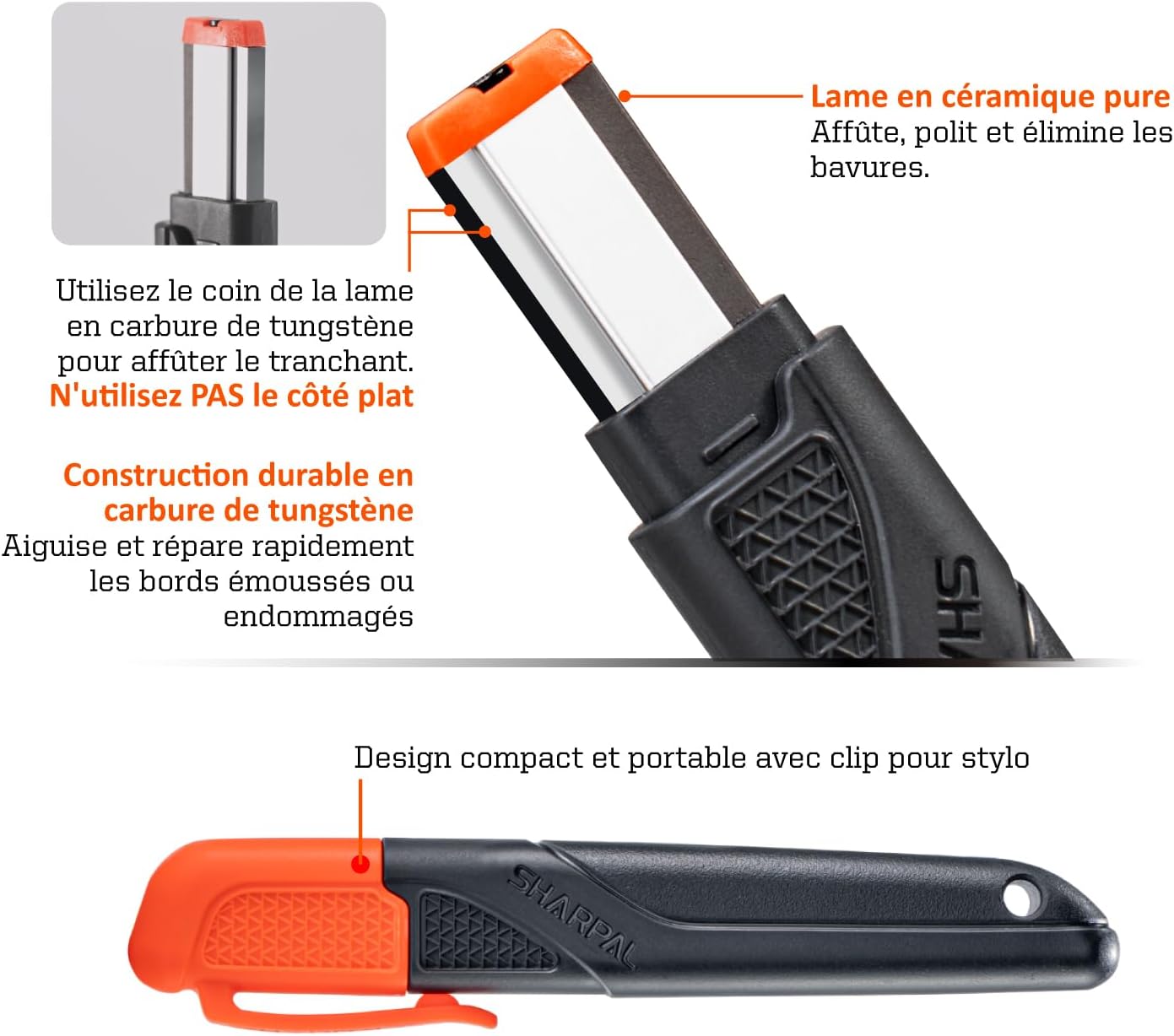 129N Affûteuse pour outils de jardin, affûteuse pour couteaux, sécateurs, haches, machettes, lames de tondeuses à gazon (réglage rapide du tranchant/élimination des bavures) Version mise à jour