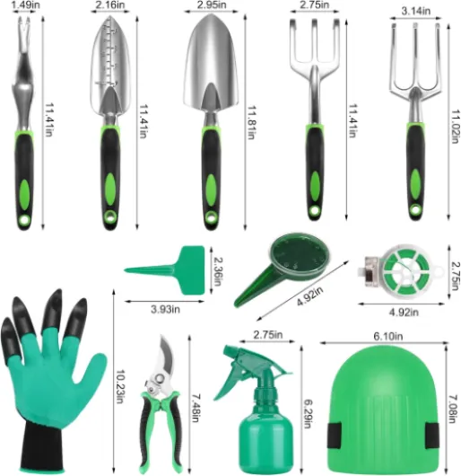 Ensemble d'Outils de Jardinage, 13 Pièces Outillage de Jardin en Acier Inoxydable avec Sac de Rangement, Cadeaux pour Les Jardiniers