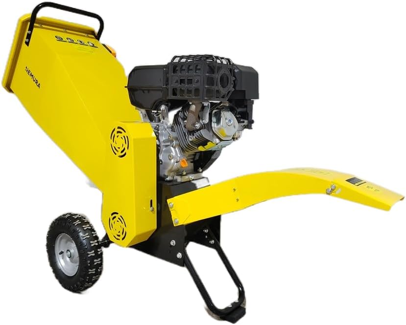 Broyeur vegetaux et branches thermique 420cc - Série Lourde - Capacité 100mm - Double Système de Broyage - Bouton d'arrêt de sécurité - Qualité Professionnelle - Marque Française 100 mm