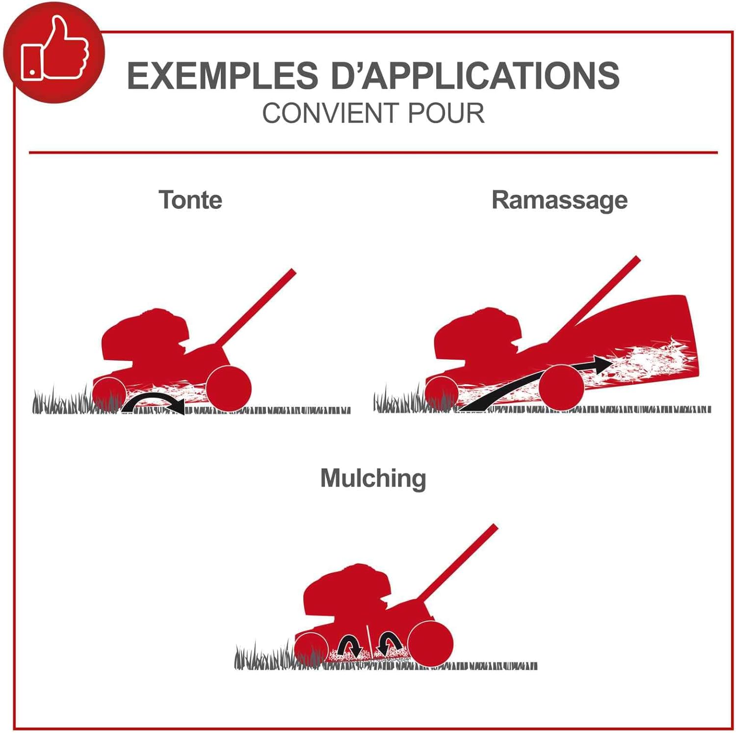 Tondeuse à Gazon Thermique MS161-46 - Autotractée - Moteur 4T de 150cm3 - Largeur de Coupe 46cm - Transmission Pro - Panier de 55 litres - Ejection Latérale & Fonction Mulching Solo