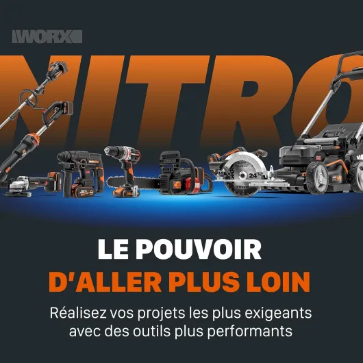 Tondeuse à Gazon Brushless sans Fil 80V WG761E, jusqu'à 1000m² sur Une Charge diamètre de 51 cm, Sac de 70 L, Mulching, 7 Positions de Coupe, livrée avec 4 Batt 20V 4Ah, Chargeur Rapide Tondeuses autoportées Jusqu'à 1000 m² - Ø51cm