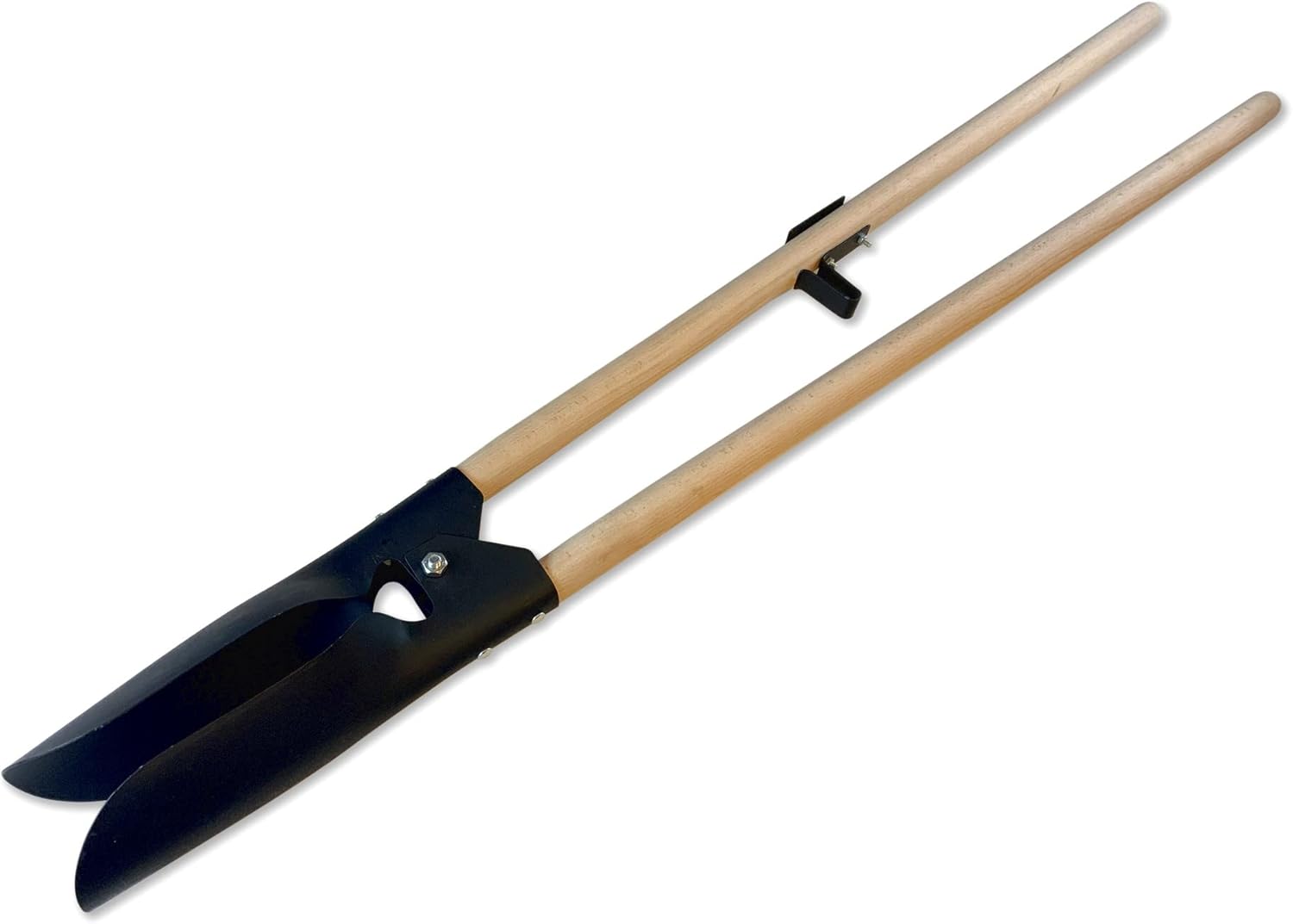 Pelle bêche à trou en acier avec 2 manches bois - 140 cm - Outil de jardinage - Retourner la terre - Bêche de jardin - Kibros PEBECHEM Version 2 manches Quantité x 1
