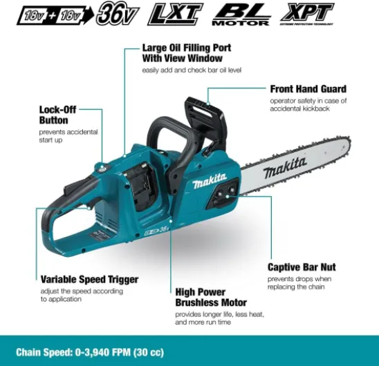Tronçonneuse 36V LXT 35 cm (Produit seul) - MAKITA DUC355Z Simple