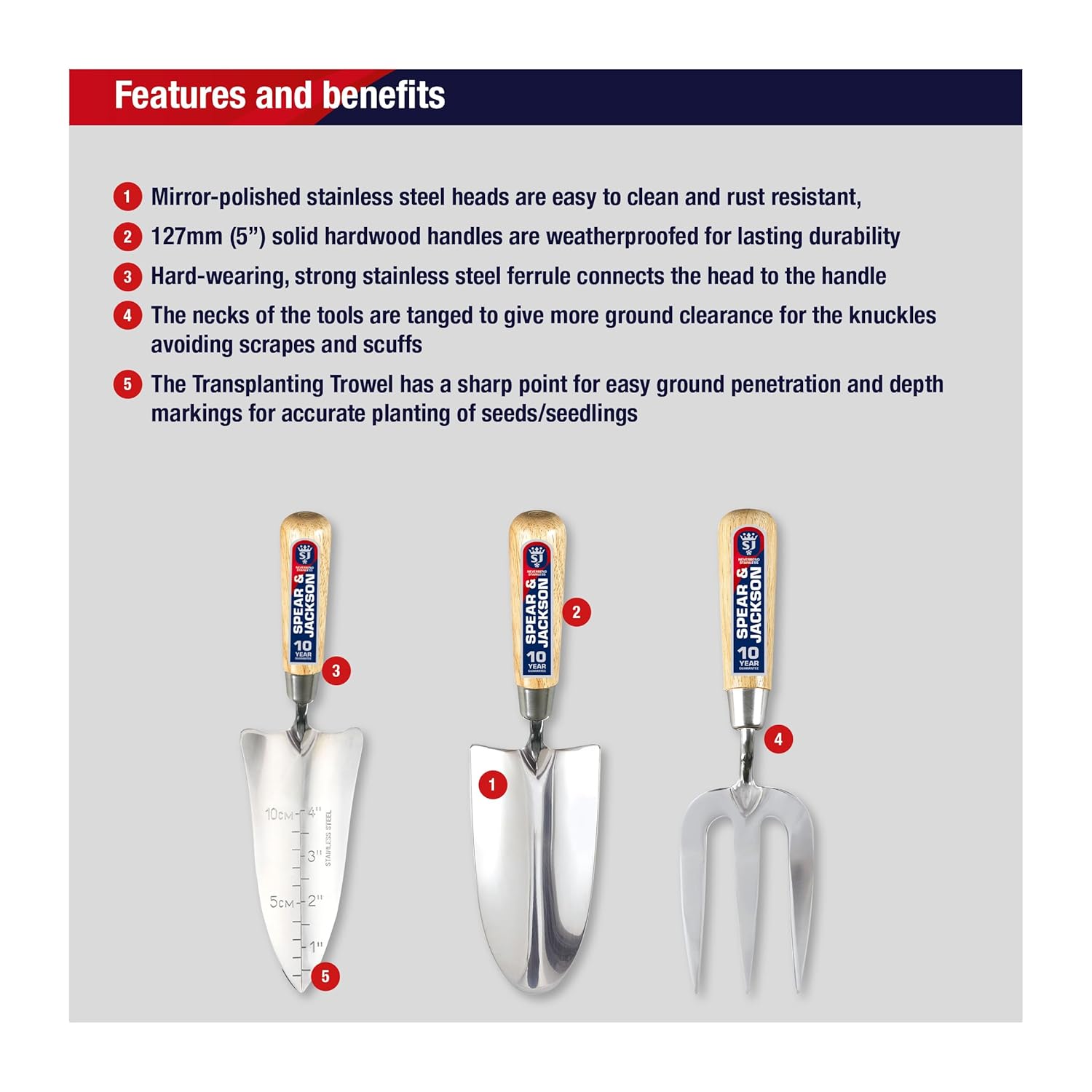 Spear & Jackson 3056GS Coffret cadeau Neverbend en acier inoxydable 3 pièces