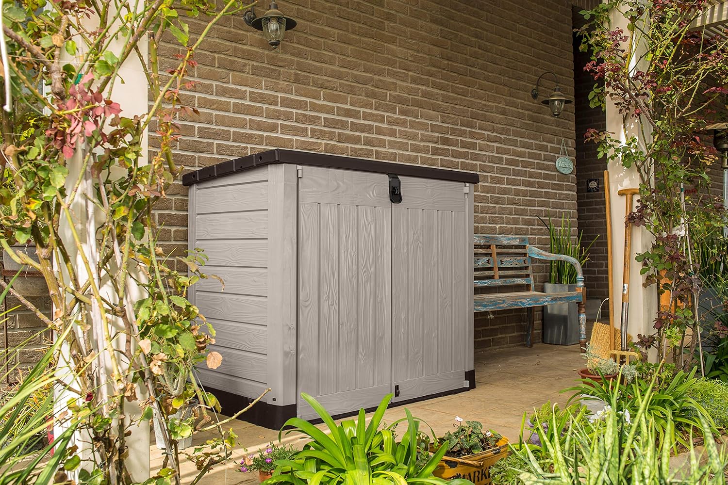 Abri Horizontal Range Poubelle SIO Pro - 1200 litres - Beige
