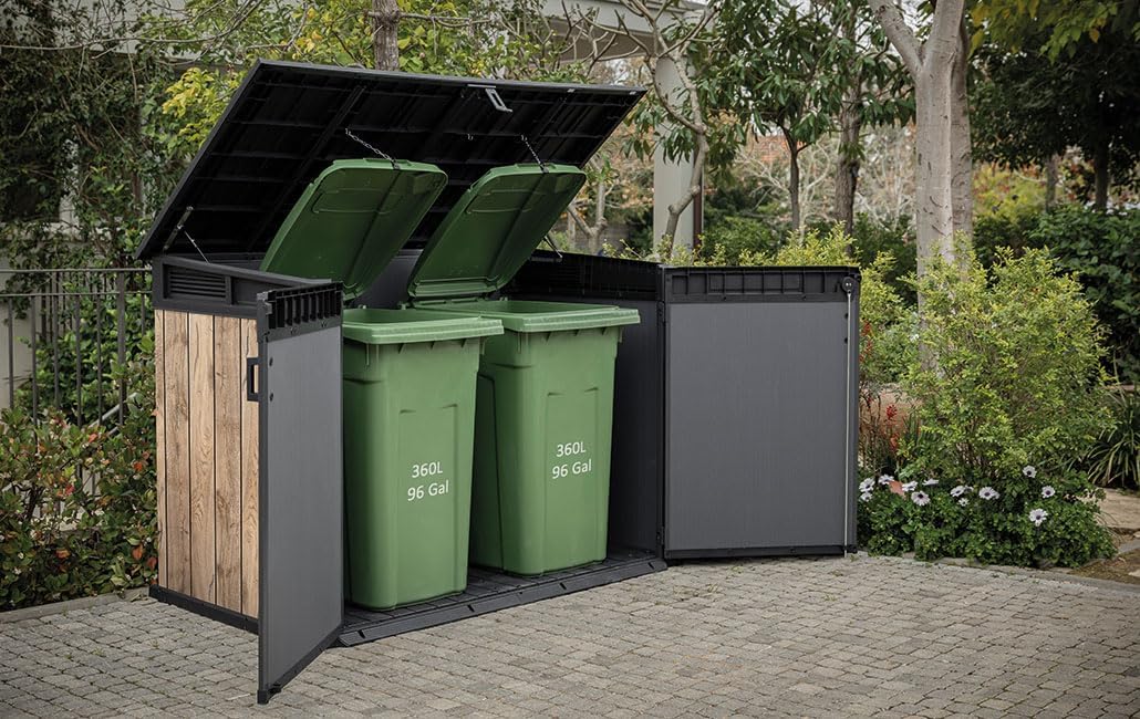 Coffre de rangement pour jardin Signature 2020L - Aspect bois Marron