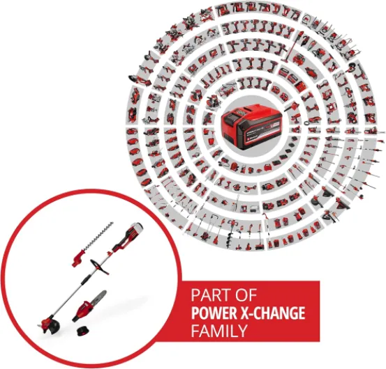 Outil Multifonctions sans Fil GE-LM 36/4in1 Li-Solo Power X-Change (li-ION, 2X 18 V, Moteur sans Charbon Brushless, tête de Taille-Haies inclinable sur 7 Positions, sans Batterie ni Chargeur) Solo: Sans Batterie ni Chargeur