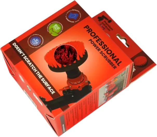 Brosse de Perceuse Premium – Dure 13 cm Rouge - Brosse de Nettoyage Anti-Rayures pour Brique, Dalles terrasse, Lames Bois, Outils Jardin, Jantes, Piscine et Coques Bateau 13 cm Rouge, Noir