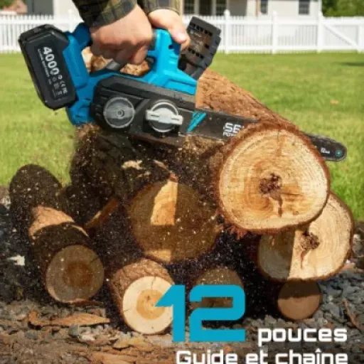 Test Seesii Tronçonneuse à batterie 12 pouces : la petite sans fil qui fait le job au jardin