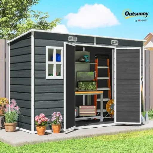 Test Outsunny Abri de Jardin 10 x 4 pieds : le cabanon plastique qui fait le job sans prise de tête (ou presque)