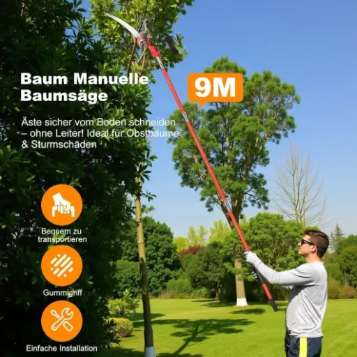 Test Coupe-Branches Télescopique 9 m Qdreclod : pratique pour les branches hautes, mais pas magique non plus