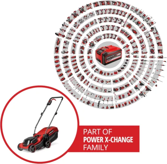 Tondeuse à Gazon sans Fil GE-CM 18/30-1 Li BL (1 x 3,0 Ah) Power X-Change (18 V, Largeur de Coupe 30 cm, Max - 175 m², Moteur brushless, bac 27 L, Hauteur de Coupe 30-65 mm, avec Batterie) Nouvelle version en kit