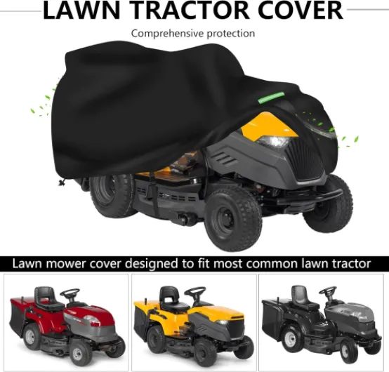 Housse tondeuse autoportée, Bâche de Protection tracteur de pelouse ,Housse en tissu Oxford 600D pour tracteurs de jardin autoportés, imperméable et résistante aux UV (183*137*117CM)
