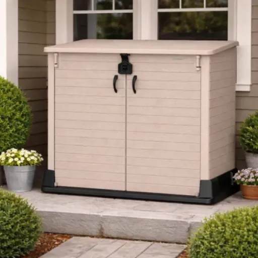 Test Duramax StoreAway 850L : le cache-poubelles qui fait le ménage visuel dans le jardin