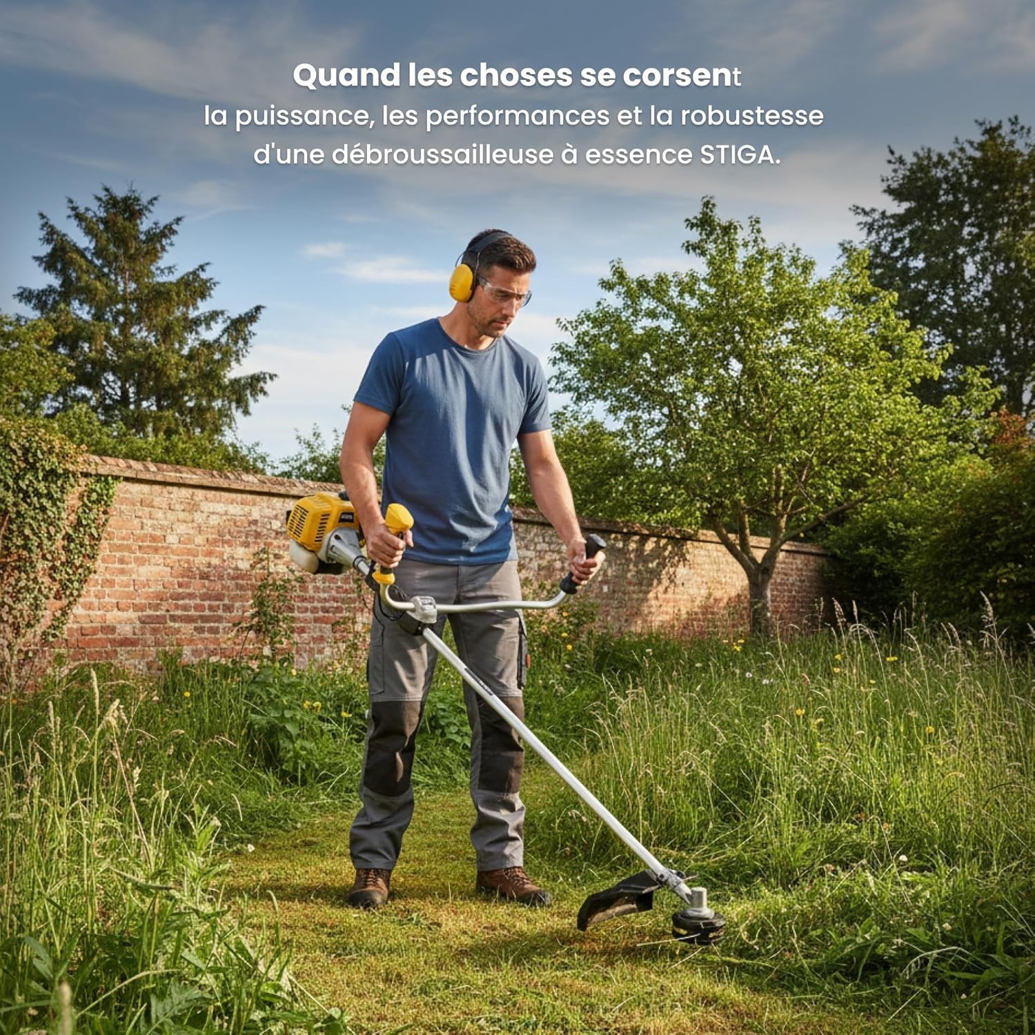 BC 535 B débroussailleuse à Essence - Moteur 32,6 CC 2 Temps, Largeur de Coupe 43 cm, Guidon vélo, Lame 3T & tête Tap&Go - 32.6cc (Poignée guidon)