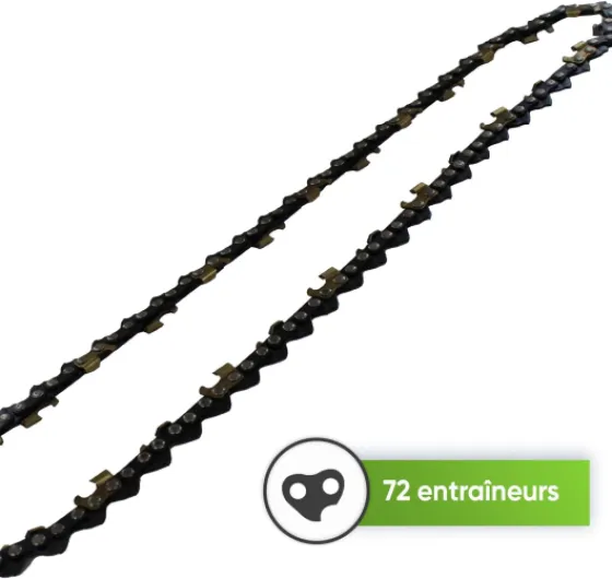 Chaîne Tronçonneuse .325 E72 - Titanium - Jauge 1,5 mm (0,058") - Profil de Gouge Semi-Carré - 72 Entraîneurs