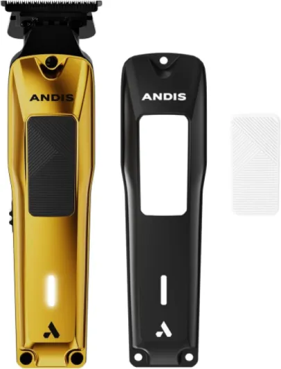 Andis 562119 Tondeuse à barbe et cheveux électrique Phenom Professional avec/sans fil, lithium-ion, avec support de charge, dorée