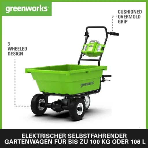Test Greenworks G40GC : la brouette électrique qui épargne un peu le dos… mais pas complètement le portefeuille