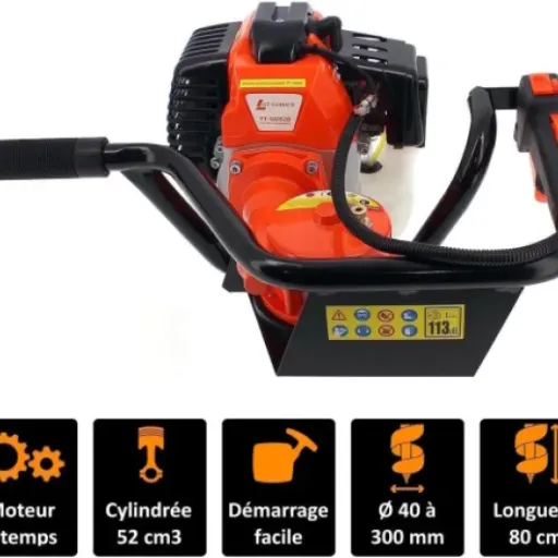 Test GT Garden Tarière Thermique 52 cm3 : la machine qui te fait 50 trous avant la pause café
