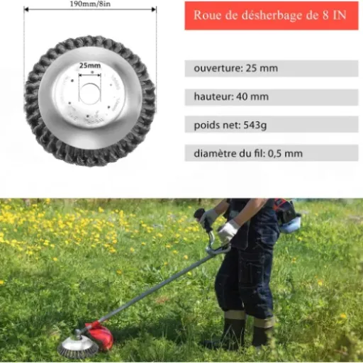Test Viabrico Tête Brosse Désherbage 8" : la brosse métal qui décape vraiment les pavés