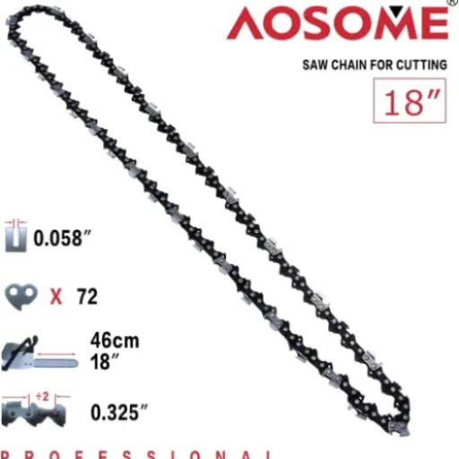 Test AOSOME Chaîne de Tronçonneuse 18" : la chaîne pas chère qui fait le job pour le bois de chauffage