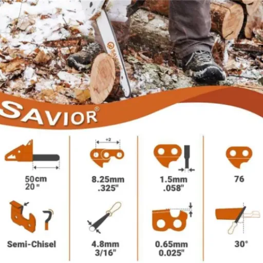 Test Savior Lot de 3 Chaînes .325 76 maillons : des chaînes qui coupent fort sans exploser le budget