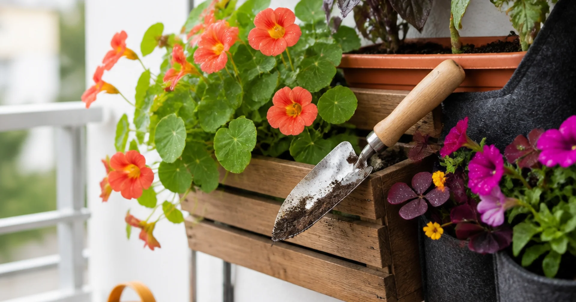 Potager vertical sur balcon : les supports, bacs et outils pour cultiver sur un mur nu